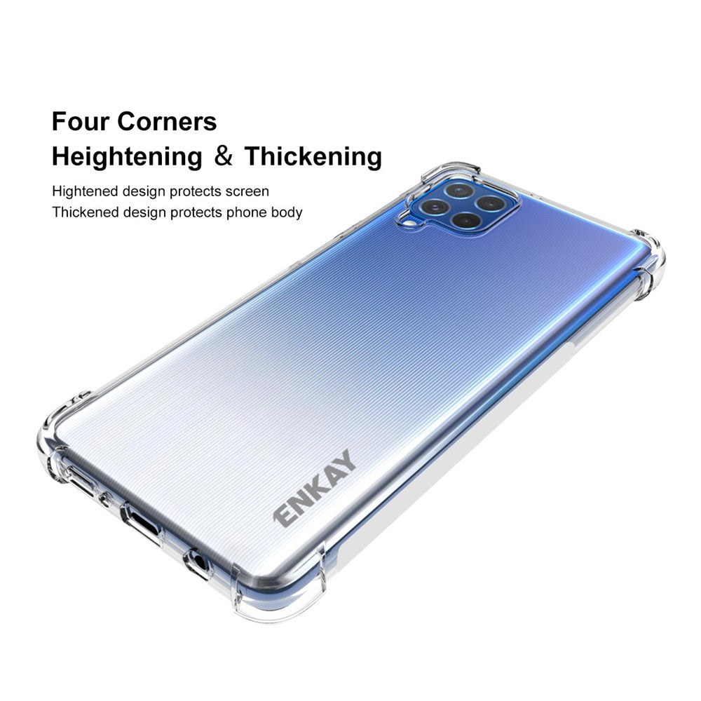 ENKAY HAT PRINCE ENK-PC108 4 Corners Thicken Airbag Anti-slip Design Transparent Flexible TPU Cover Case for Samsung Galaxy F62/M62
