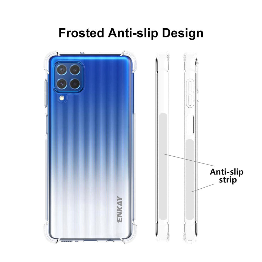 ENKAY HAT PRINCE ENK-PC108 4 Corners Thicken Airbag Anti-slip Design Transparent Flexible TPU Cover Case for Samsung Galaxy F62/M62