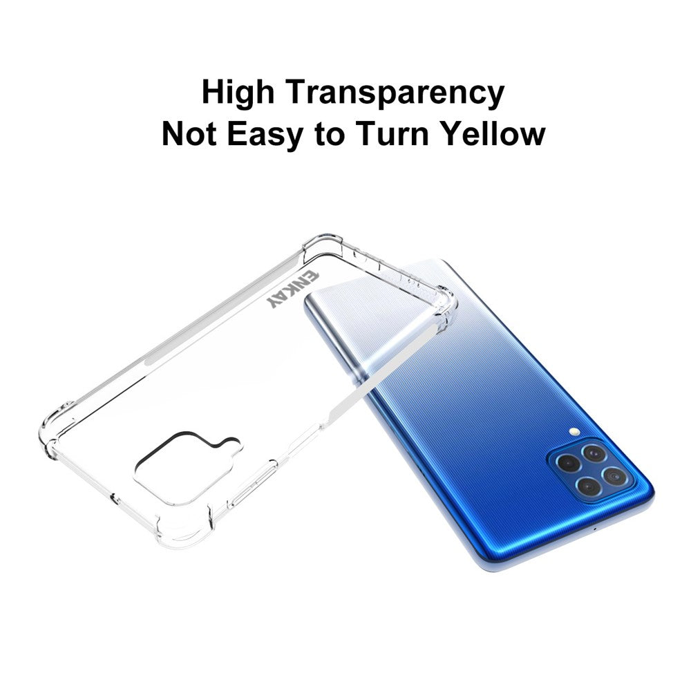 ENKAY HAT PRINCE ENK-PC108 4 Corners Thicken Airbag Anti-slip Design Transparent Flexible TPU Cover Case for Samsung Galaxy F62/M62