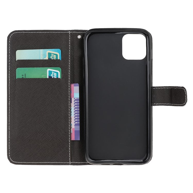 Cross Texture Pattern Printing Wallet Leather Phone Casing Stand for Samsung Galaxy A22 5G (EU Version) - Panda