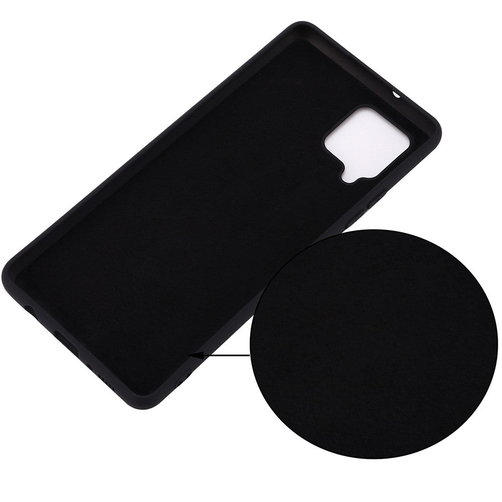 Liquid Silicone Soft Cover Case with Handy Strap for Samsung Galaxy F62/M62 - Black