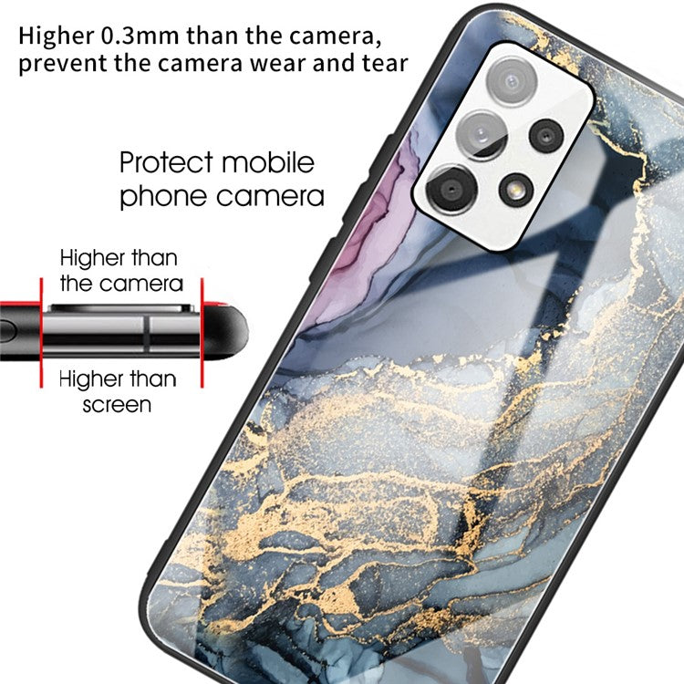 Shockproof Marble Pattern Tempered Glass + TPU Phone Case for Samsung Galaxy A32 4G (EU Version) - Style E