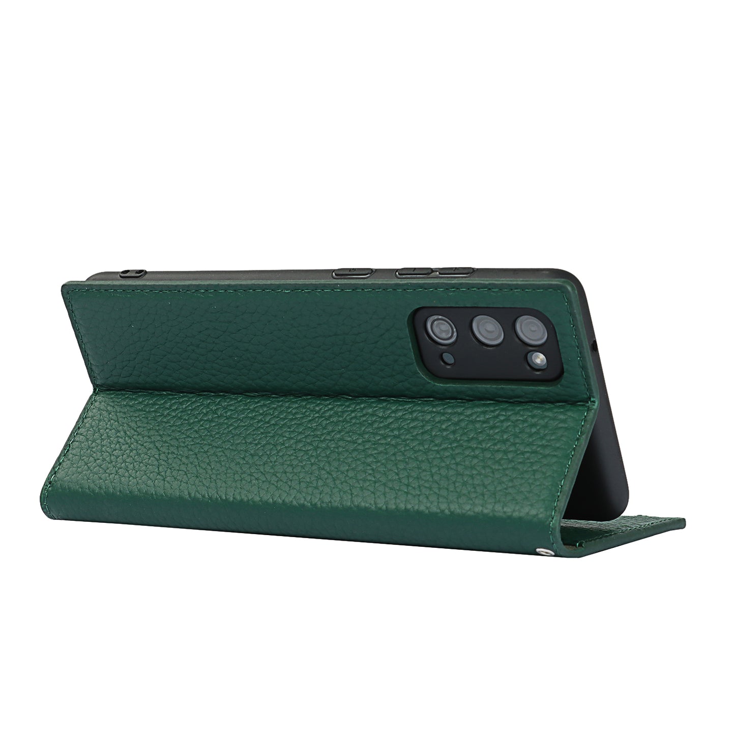 Litchi Texture Stand Genuine Leather Case with Strap for Samsung Galaxy S20 FE/S20 FE 5G/S20 Lite/S20 FE 2022 - Green