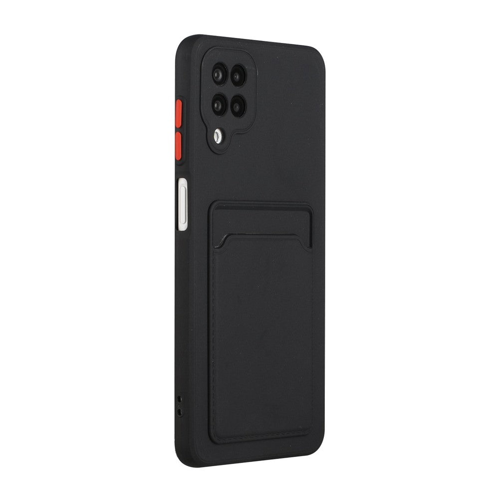 Soft TPU Phone Case Card Slot Cover for Samsung Galaxy M12 - Black