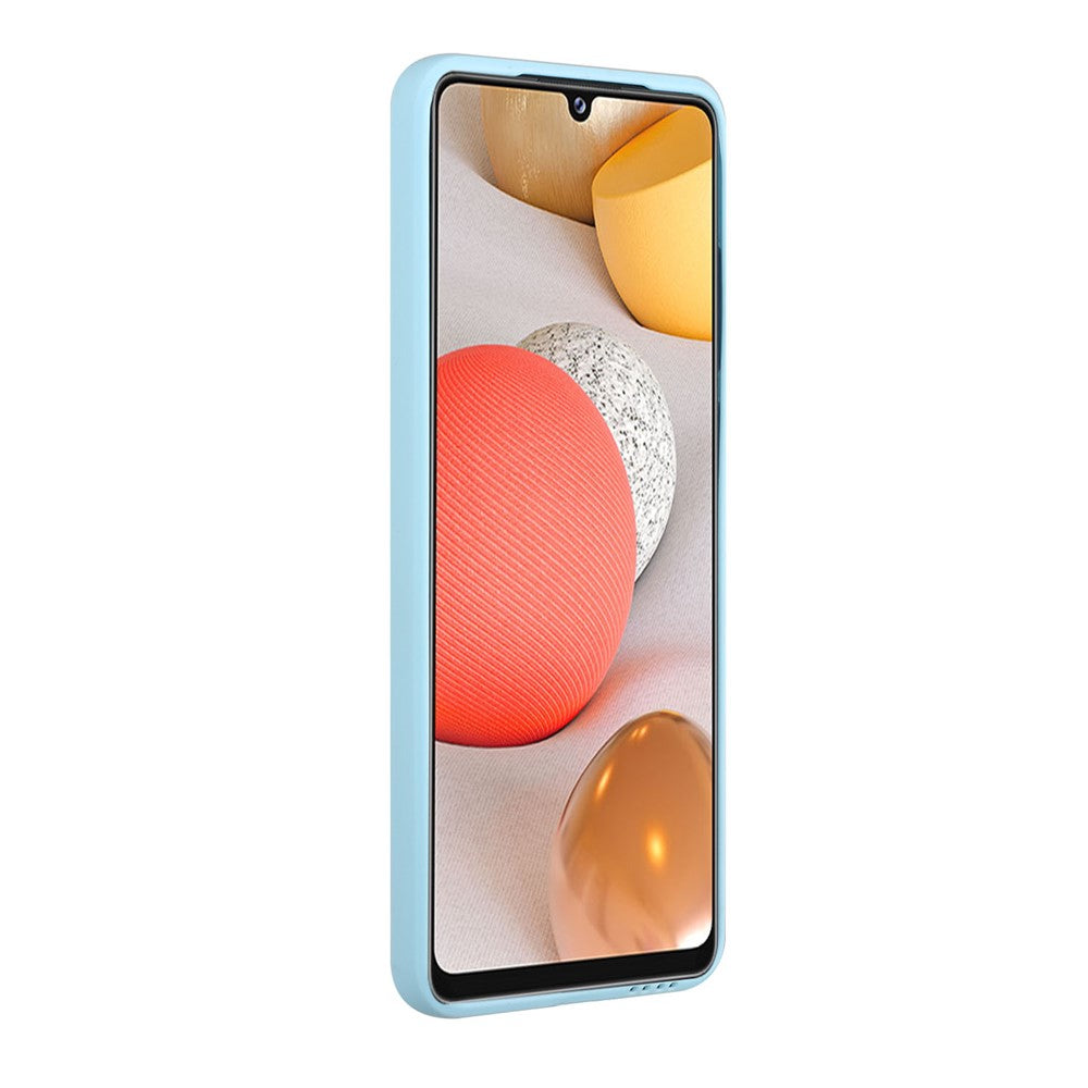 Soft TPU Phone Case Card Slot Cover for Samsung Galaxy M12 - Baby Blue