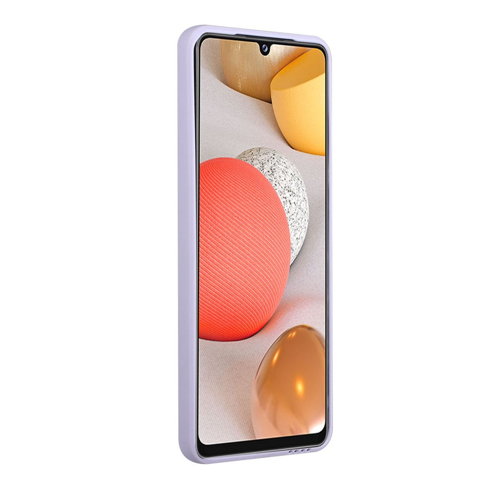 Soft TPU Phone Case Card Slot Cover for Samsung Galaxy M12 - Light Purple