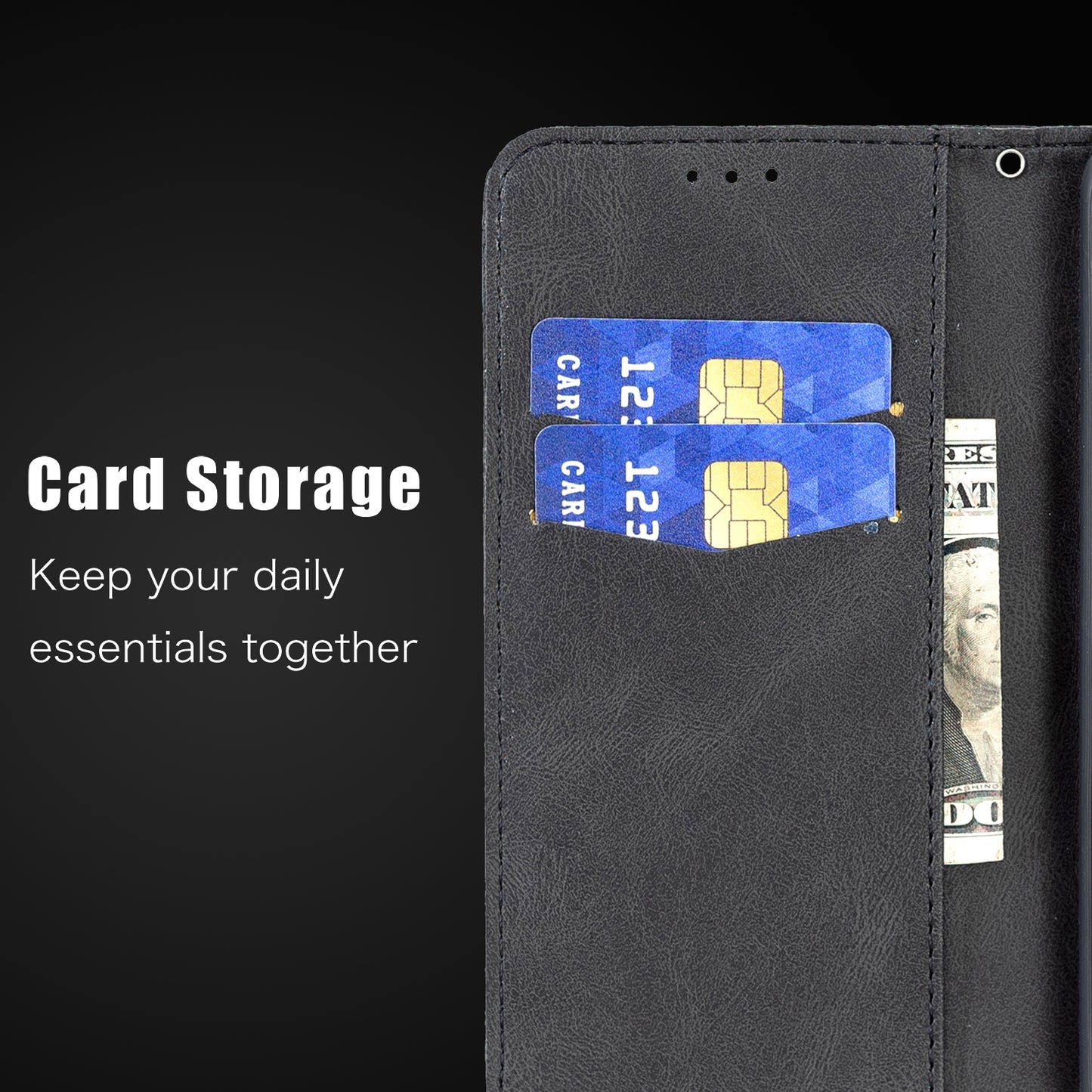 For Samsung Galaxy S20 Plus 4G / 5G Phone Case PU Leather Imprinted Butterfly Pattern Wallet Stand Phone Cover - Black