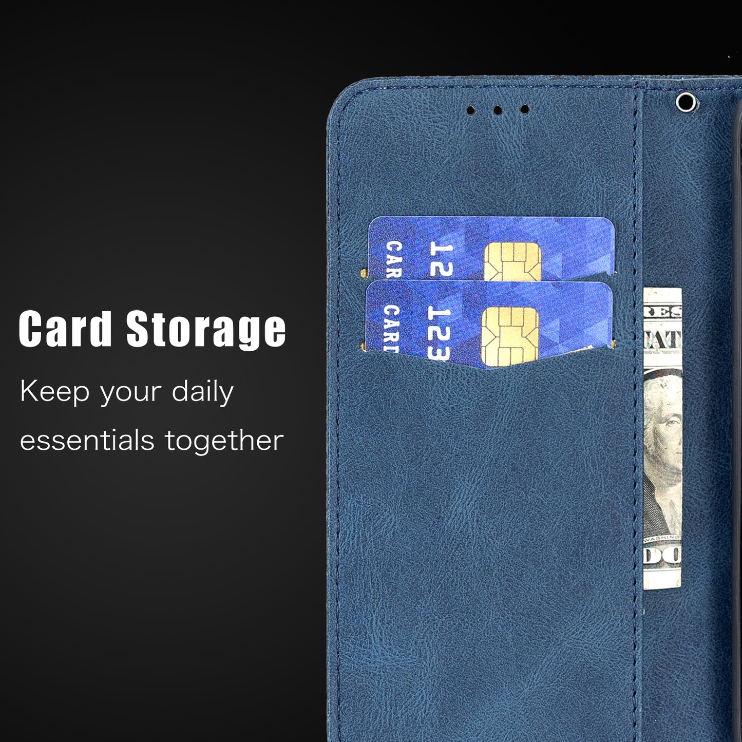 For Samsung Galaxy S20 Plus 4G / 5G Phone Case PU Leather Imprinted Butterfly Pattern Wallet Stand Phone Cover - Blue