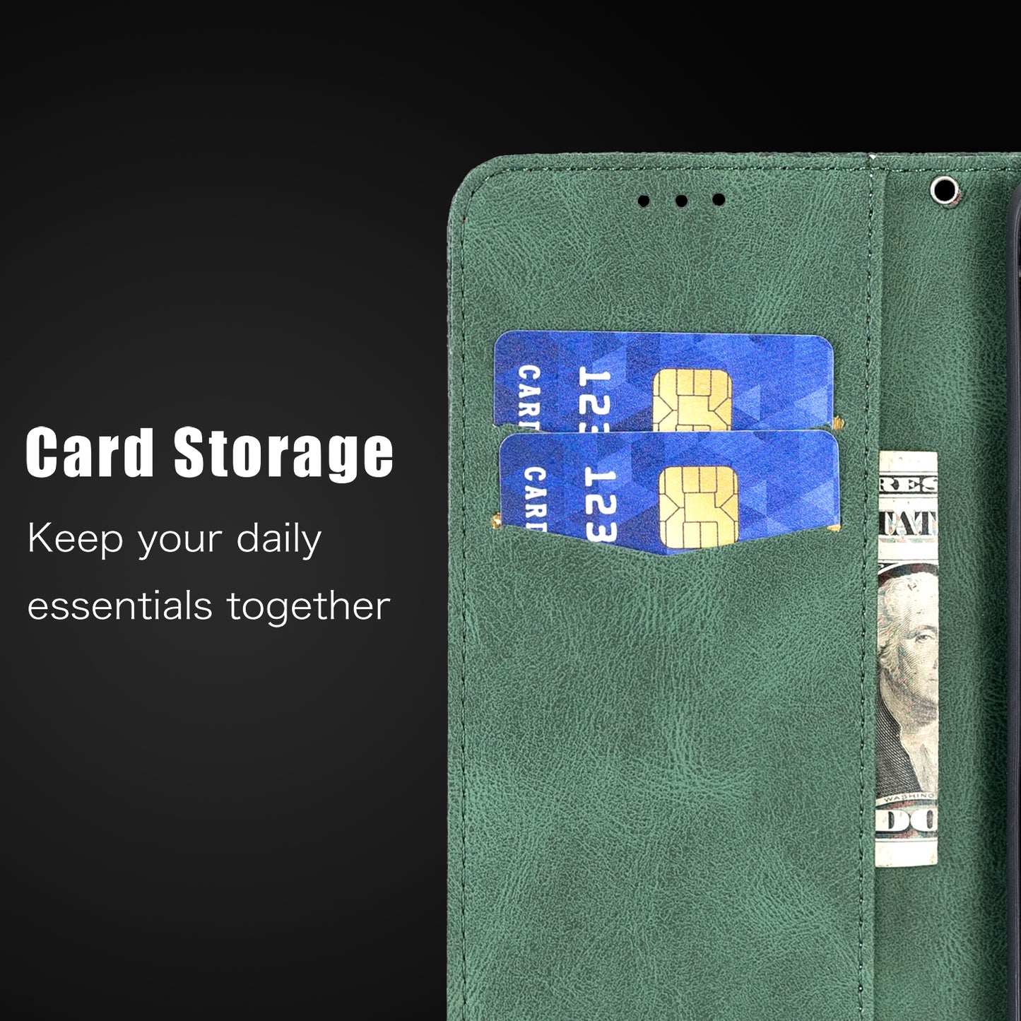 Imprint Butterfly Flower Leather Wallet Shell Case for Samsung Galaxy S20 4G/S20 5G - Green