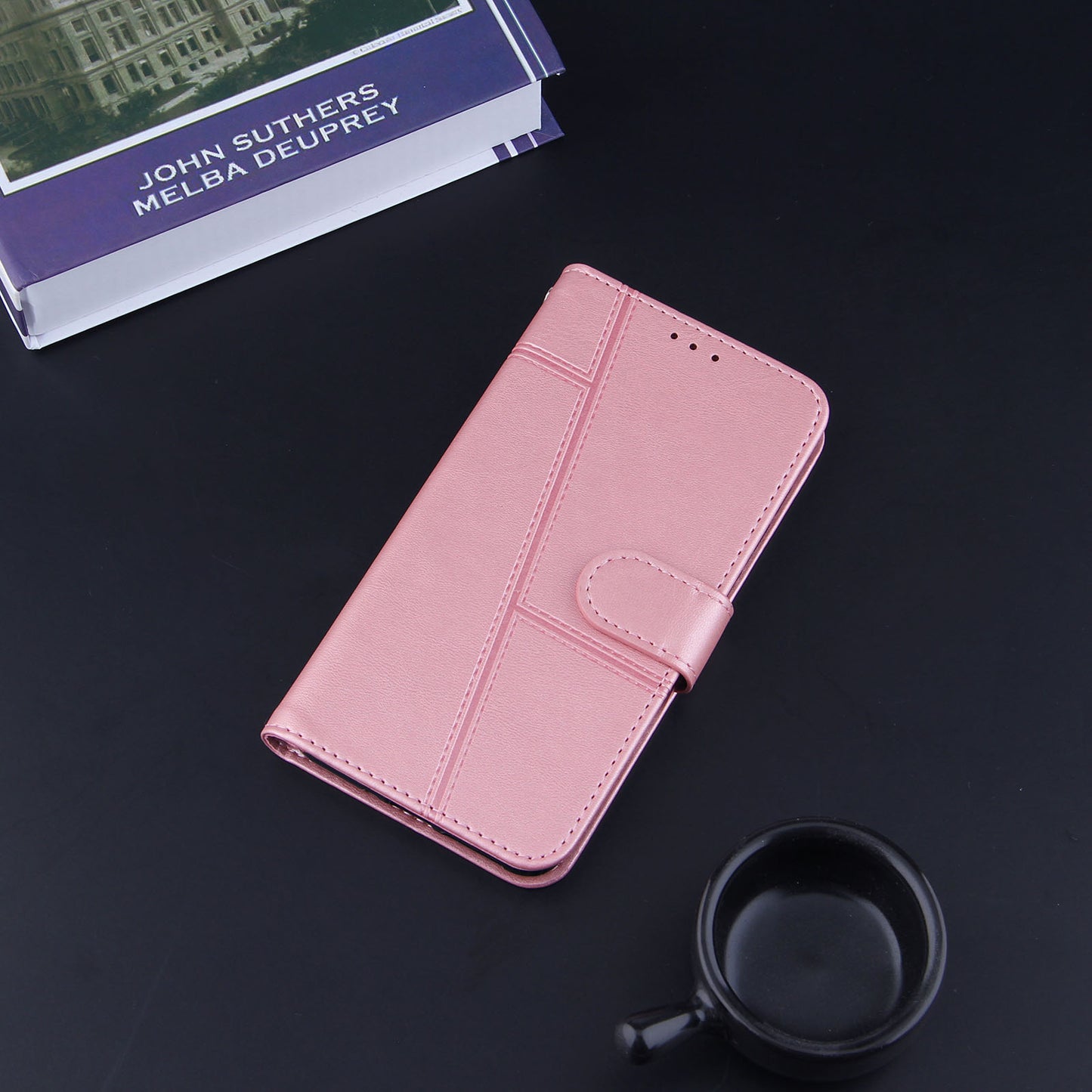 Full Protection Wallet Stand Design Concise Splicing Leather Phone Cover Case with Strap for Samsung Galaxy S20 FE 2022/S20 FE 4G/S20 FE 5G/S20 Lite - Pink