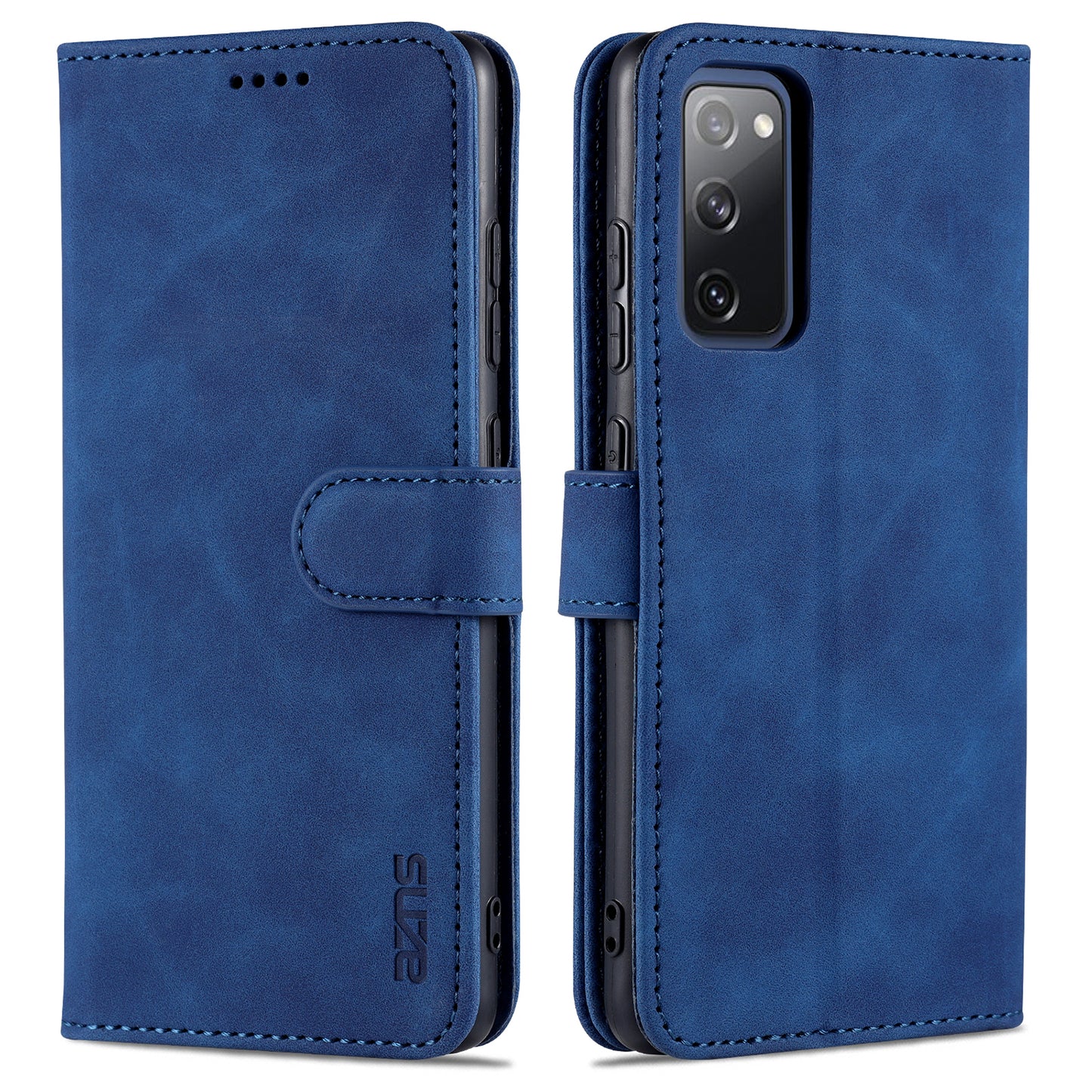 AZNS PU Leather Phone Cover Wallet Stand Case for Samsung Galaxy S20 FE 2022/S20 FE 4G/S20 FE 5G/S20 Lite - Blue