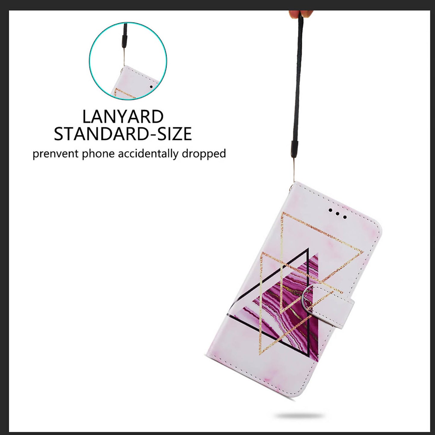 Pattern Printing Design PU Leather Folio Flip Case with Card Holder Slots & Wrist Strap for Samsung Galaxy S20 FE 2022/S20 FE 4G/S20 FE 5G/S20 Lite - Tri-colored Marble