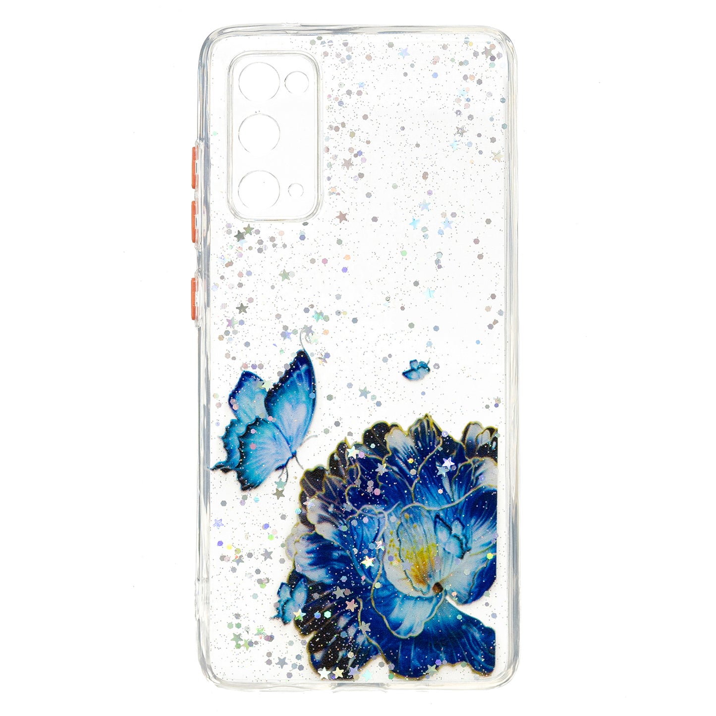 Full Body Protective Hybrid Dual Layer TPU + Acrylic Back Case Cover for Samsung Galaxy S20 FE 2022/S20 FE 4G/S20 FE 5G/S20 Lite - Blue Butterfly