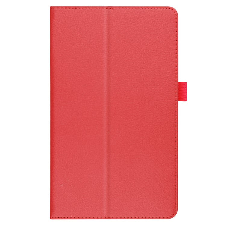 Lightweight Slim Litchi Texture PU Leather Folio Cover Stand Case for Samsung Galaxy Tab A7 Lite 8.7-inch - Red