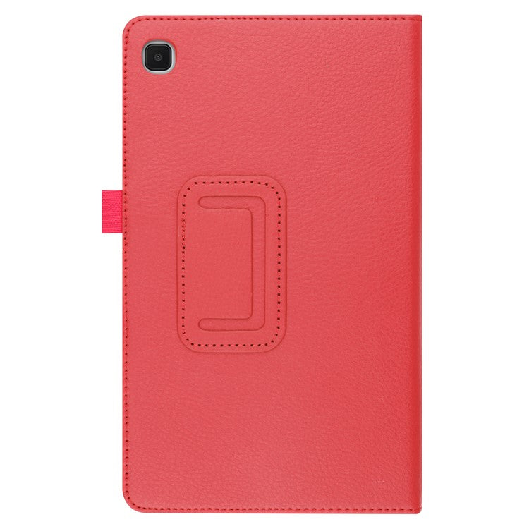 Lightweight Slim Litchi Texture PU Leather Folio Cover Stand Case for Samsung Galaxy Tab A7 Lite 8.7-inch - Red