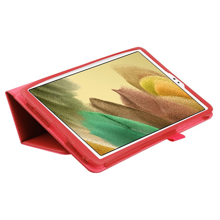 Lightweight Slim Litchi Texture PU Leather Folio Cover Stand Case for Samsung Galaxy Tab A7 Lite 8.7-inch - Red