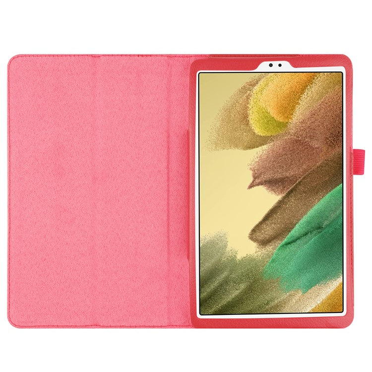 Lightweight Slim Litchi Texture PU Leather Folio Cover Stand Case for Samsung Galaxy Tab A7 Lite 8.7-inch - Red