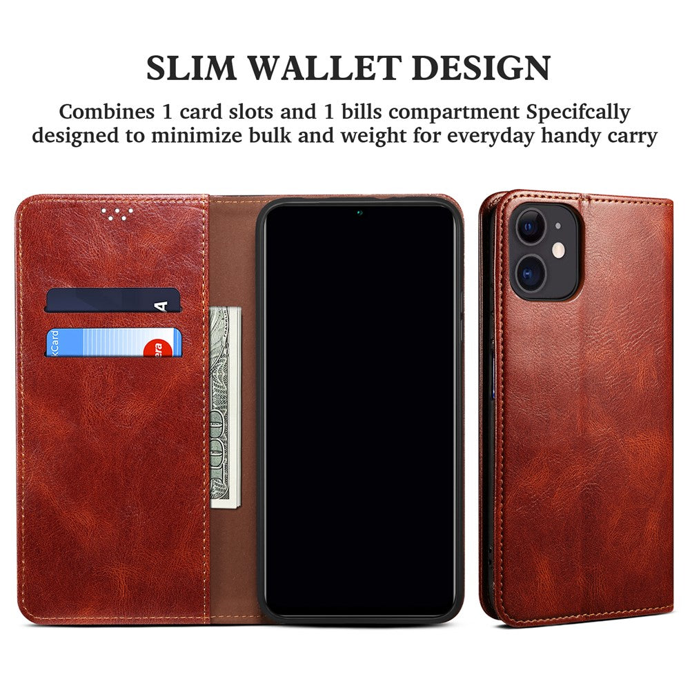 Leisure Style Waxy Crazy Horse Texture Protective Leather Case Cover for Samsung Galaxy M32 (Global Version) - Brown