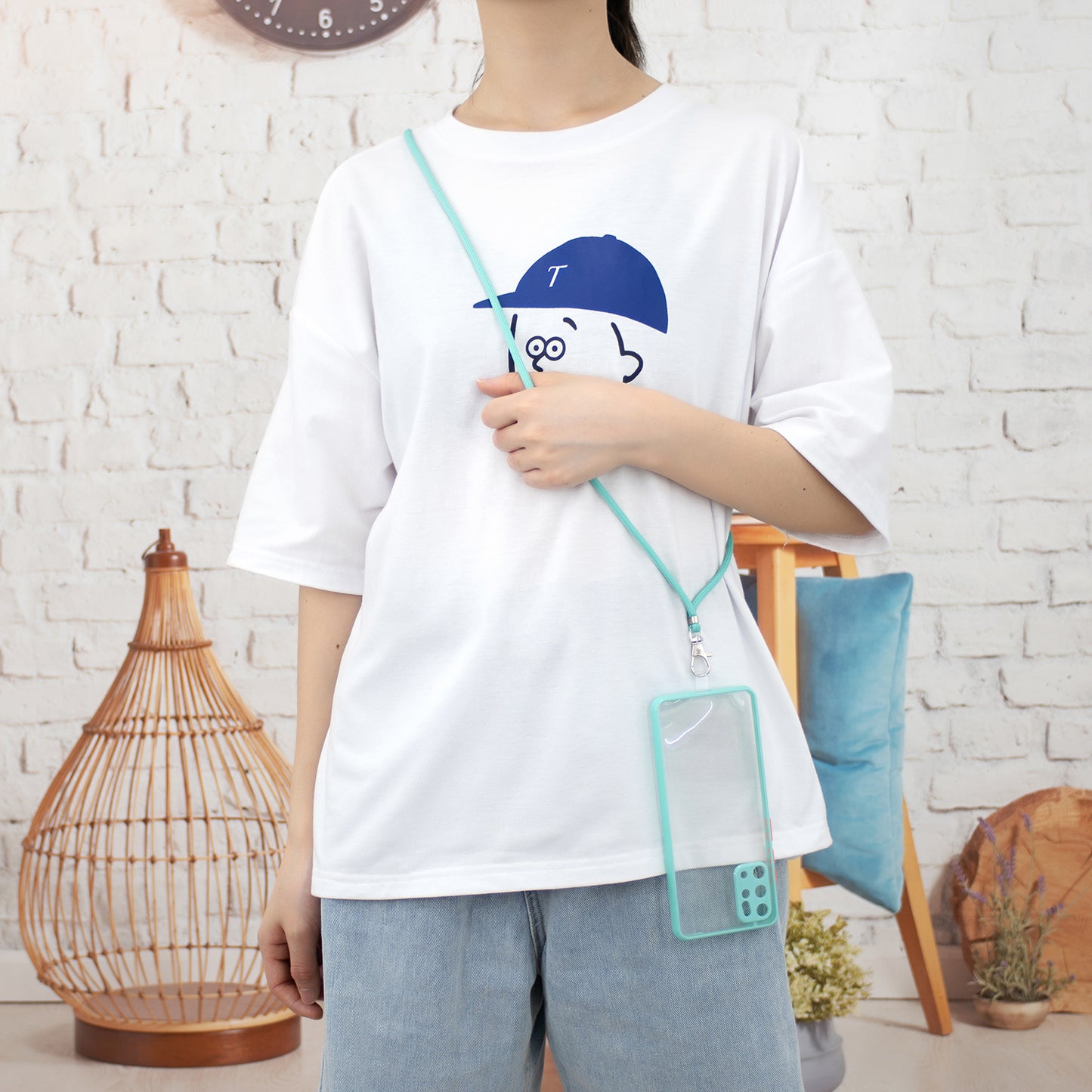 Heavy Duty TPU Acrylic Hybrid Shockproof Bumper Case with Lanyard for Samsung Galaxy S20 Plus / S20 Plus 5G - Green