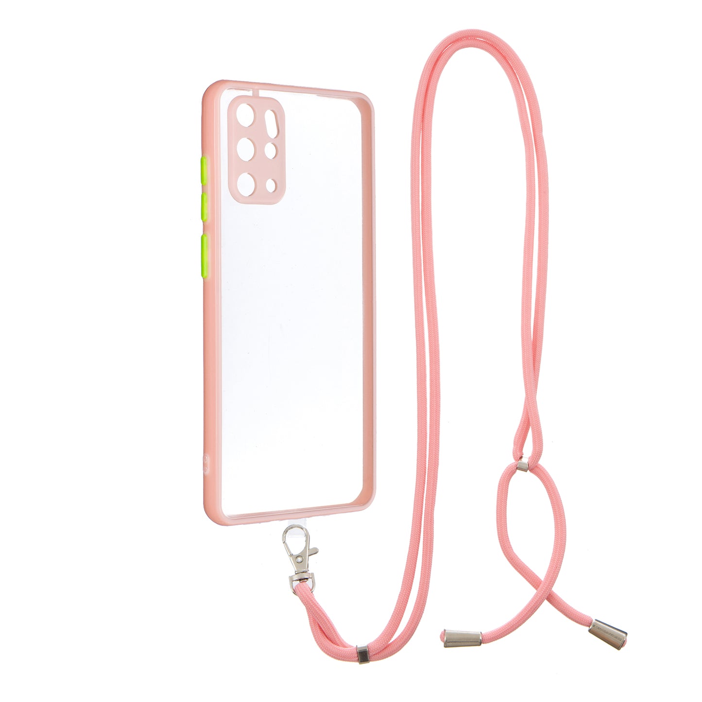 Heavy Duty TPU Acrylic Hybrid Shockproof Bumper Case with Lanyard for Samsung Galaxy S20 Plus / S20 Plus 5G - Pink