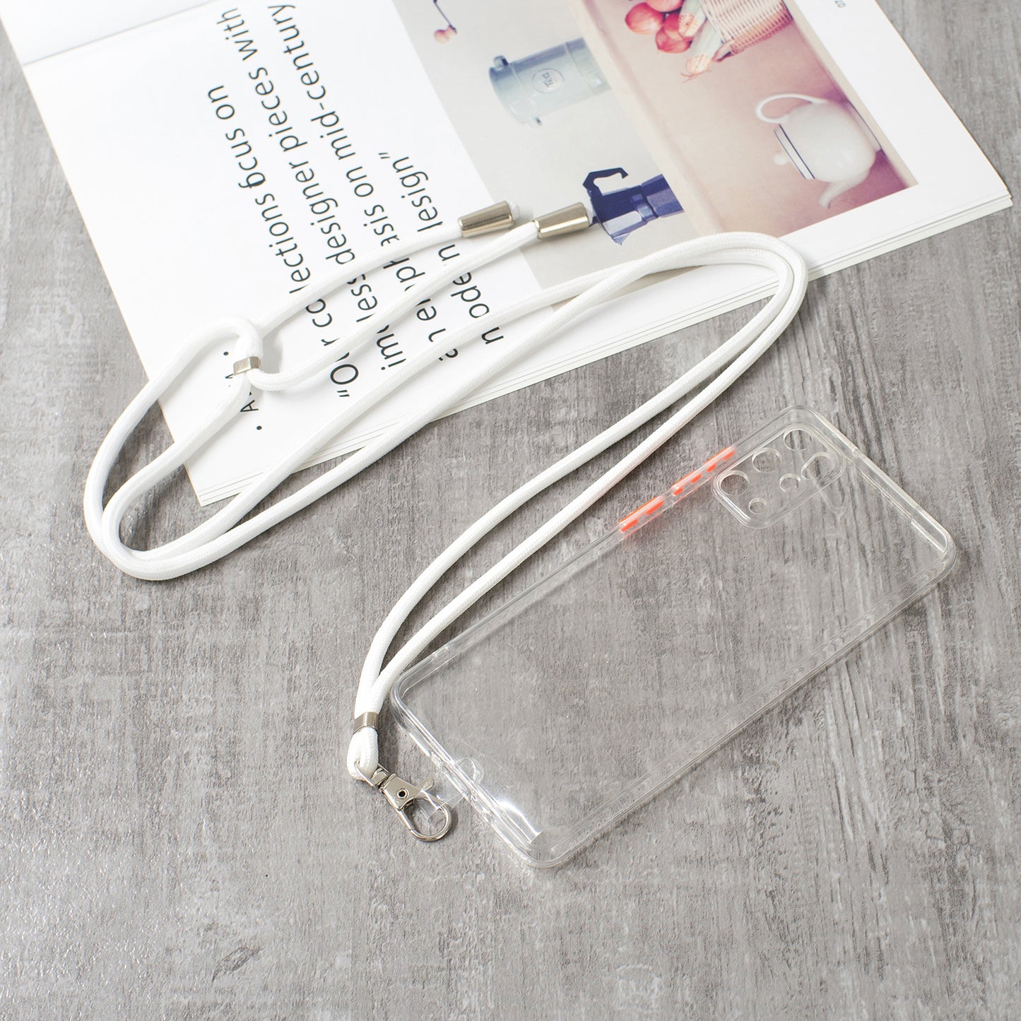 Heavy Duty TPU Acrylic Hybrid Shockproof Bumper Case with Lanyard for Samsung Galaxy S20 Plus / S20 Plus 5G - Transparent