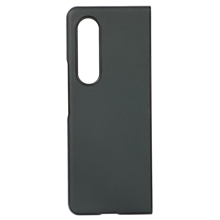 PC + Genuine Leather Back Phone Case Cover for Samsung Galaxy Z Fold3 5G Close-Fit 180-Degree Folding - Green