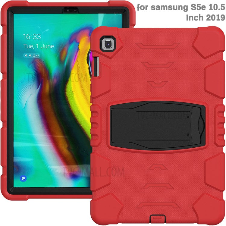 King Kong Series Hybrid Shockproof Tablet Case with Kickstand for Samsung Galaxy Tab S5e SM-T720 / SM-T725 - Red/Black