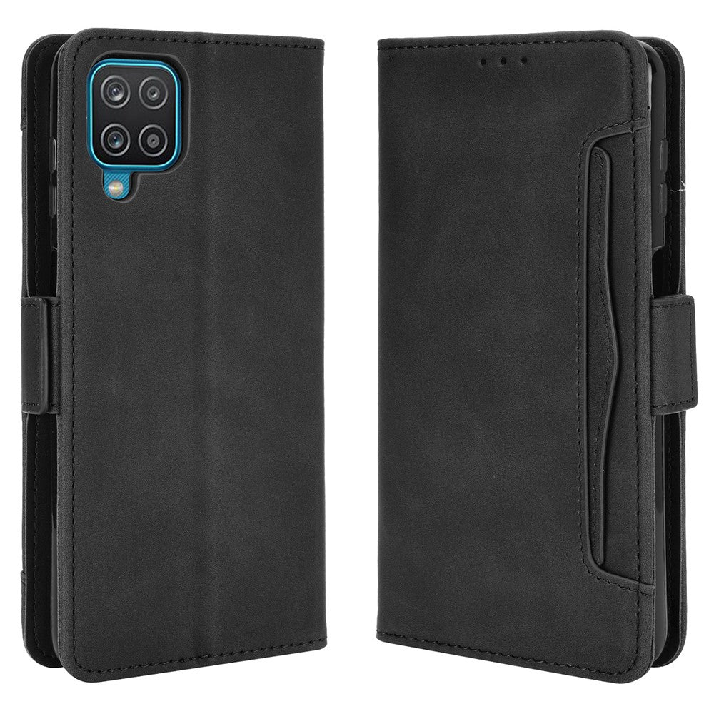Wallet Design Phone Cover Stand Case with Multiple Card Slots for Samsung Galaxy M32 (Global Version) - Black
