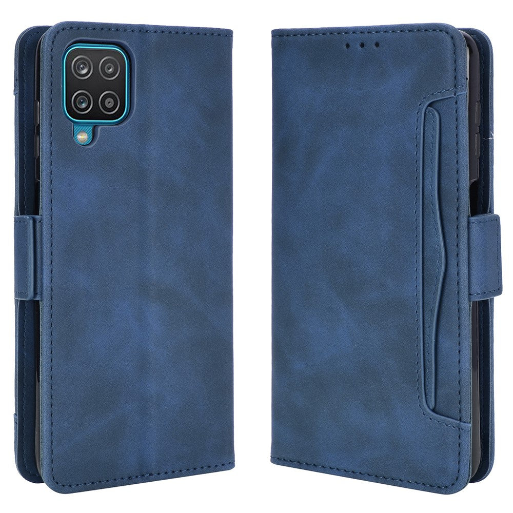 Wallet Design Phone Cover Stand Case with Multiple Card Slots for Samsung Galaxy M32 (Global Version) - Blue