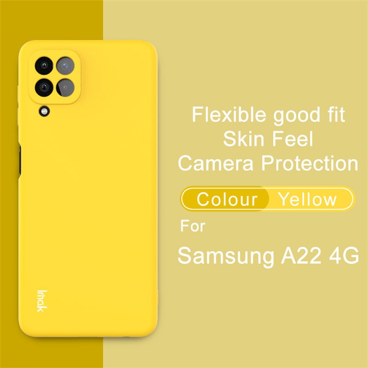 IMAK UC-2 Series Anti-Scratch Flexible TPU Phone Protective Cover Case for Samsung Galaxy A22 4G (EU Version) - Yellow