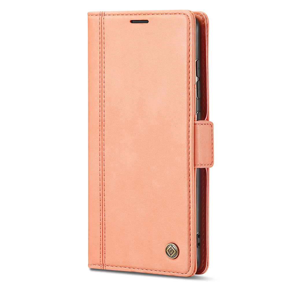 LC.IMEEKE Stand PU Leather Flip Wallet Card Holders Protective Phone Cover for Samsung Galaxy S20 4G/S20 5G - Orange