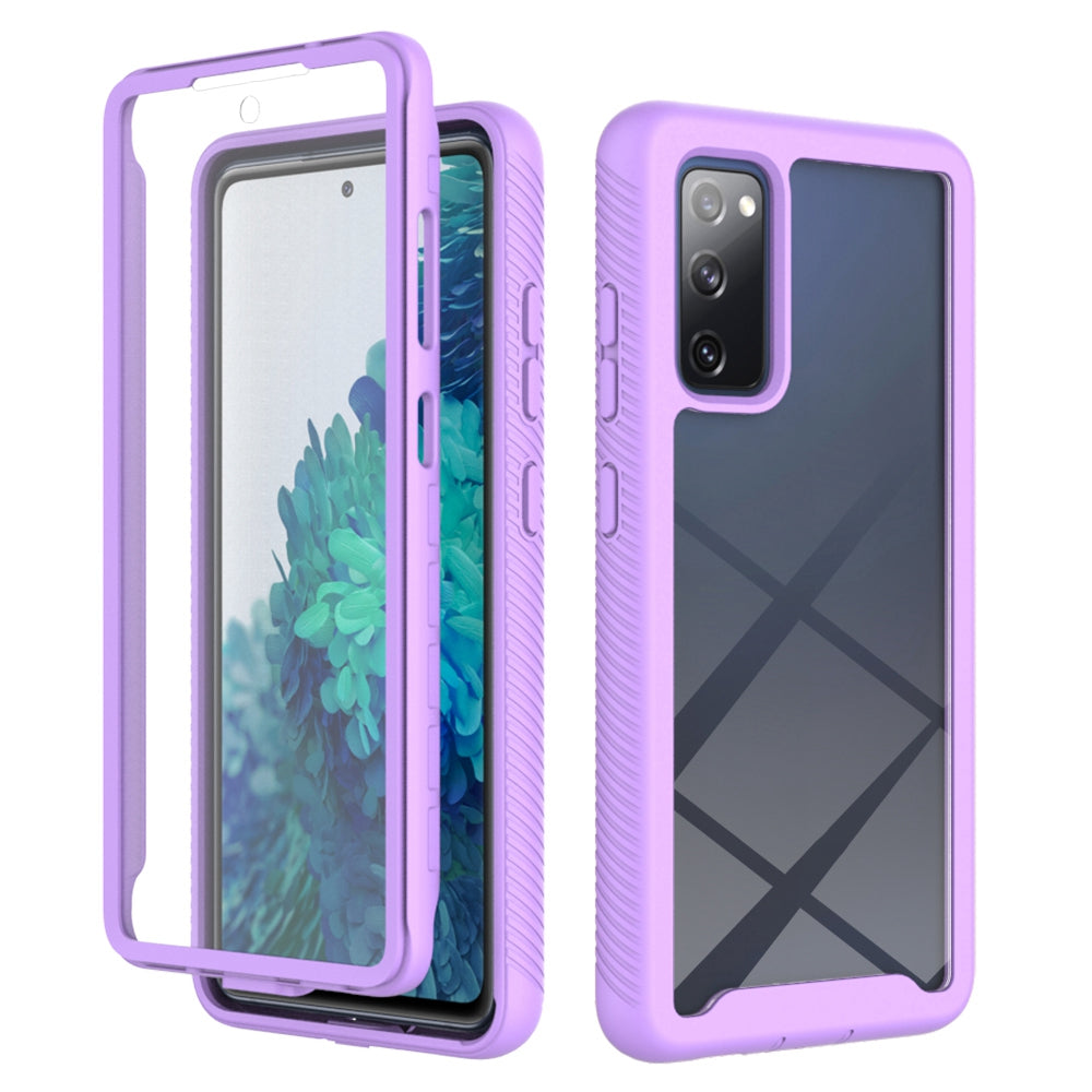 Full Coverage Hybrid Protective Case with Ultra Clear PET Screen Protector for Samsung Galaxy S20 FE 2022/S20 FE 4G/S20 FE 5G/S20 Lite - Purple