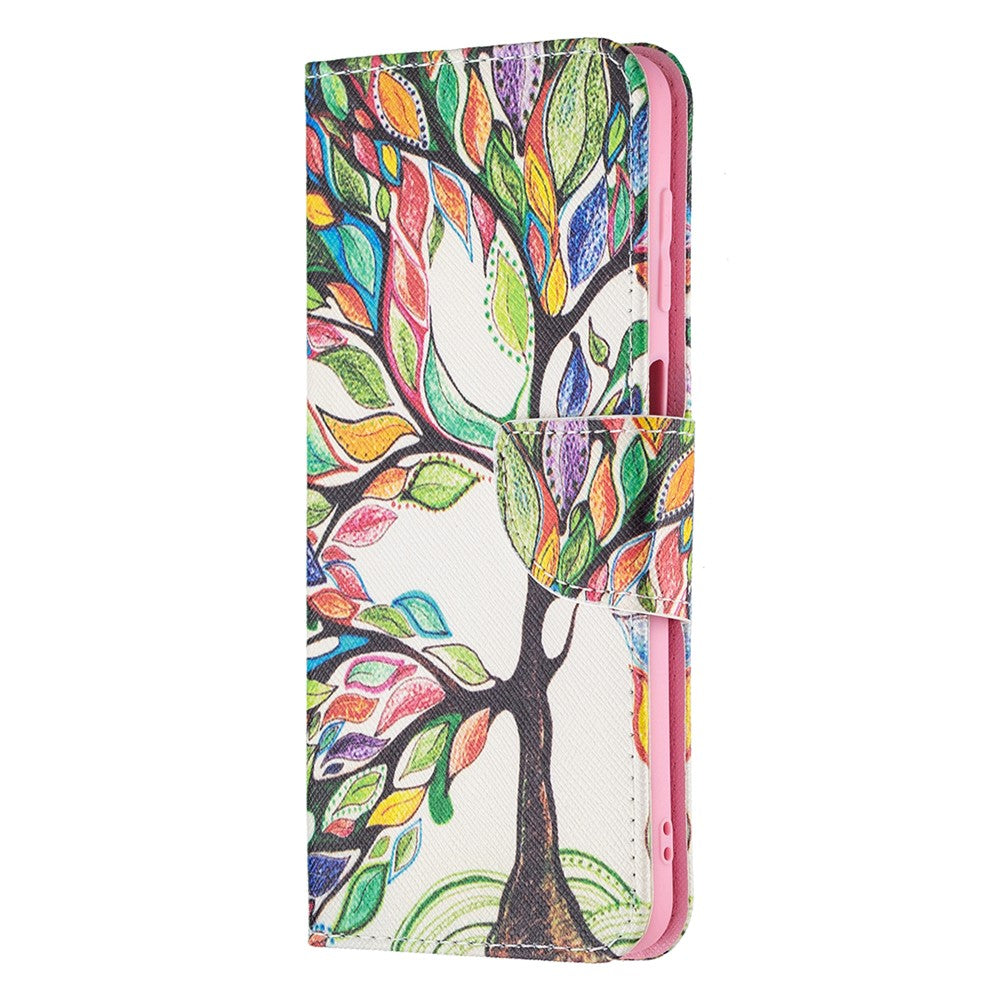 Stand Feature Pattern Printing PU Leather Magnetic Flip Cover Wallet Purse Case for Samsung Galaxy M32 (Global Version) - Life Tree