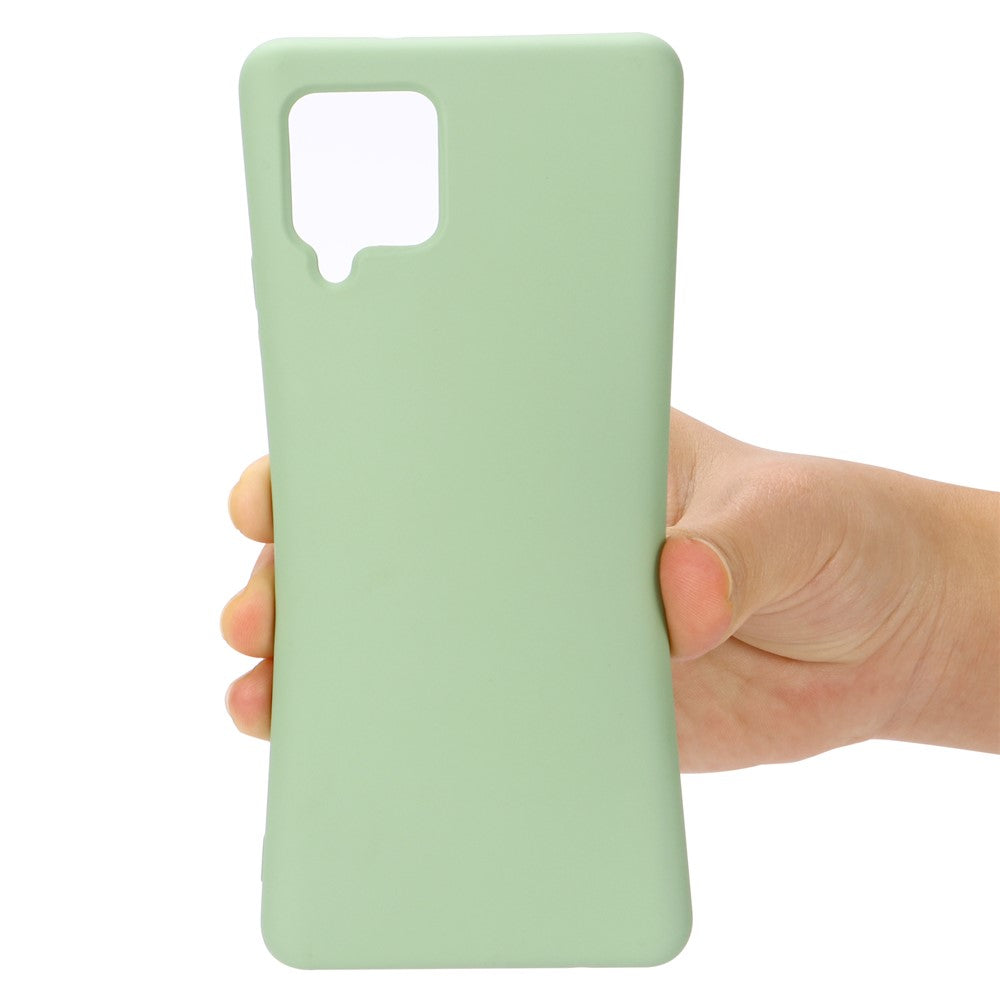 Liquid Silicone Silky-Soft Touch Full Body Protection Shockproof Case Cover with Strap for Samsung Galaxy M32 (Global Version) - Green