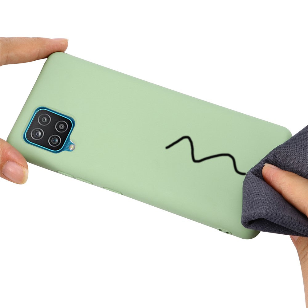 Liquid Silicone Silky-Soft Touch Full Body Protection Shockproof Case Cover with Strap for Samsung Galaxy M32 (Global Version) - Green