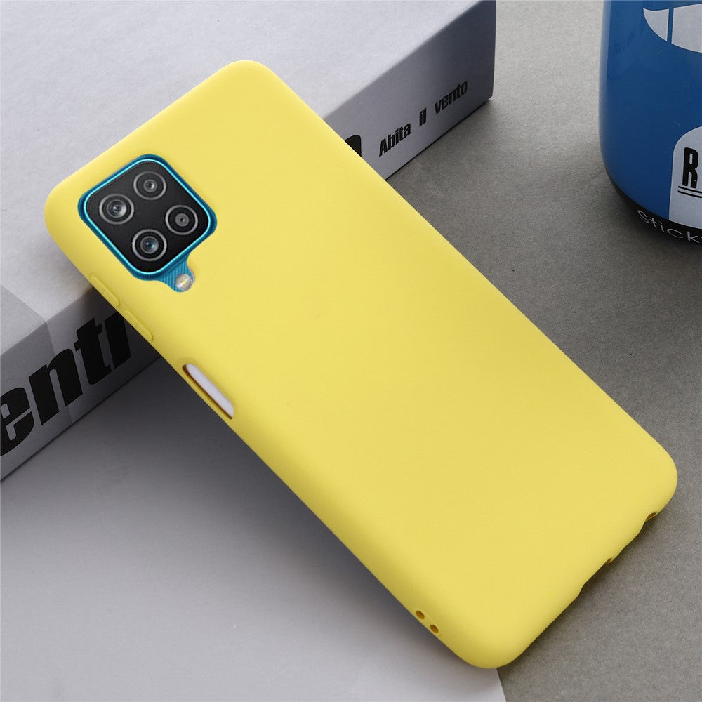 Liquid Silicone Silky-Soft Touch Full Body Protection Shockproof Case Cover with Strap for Samsung Galaxy M32 (Global Version) - Yellow