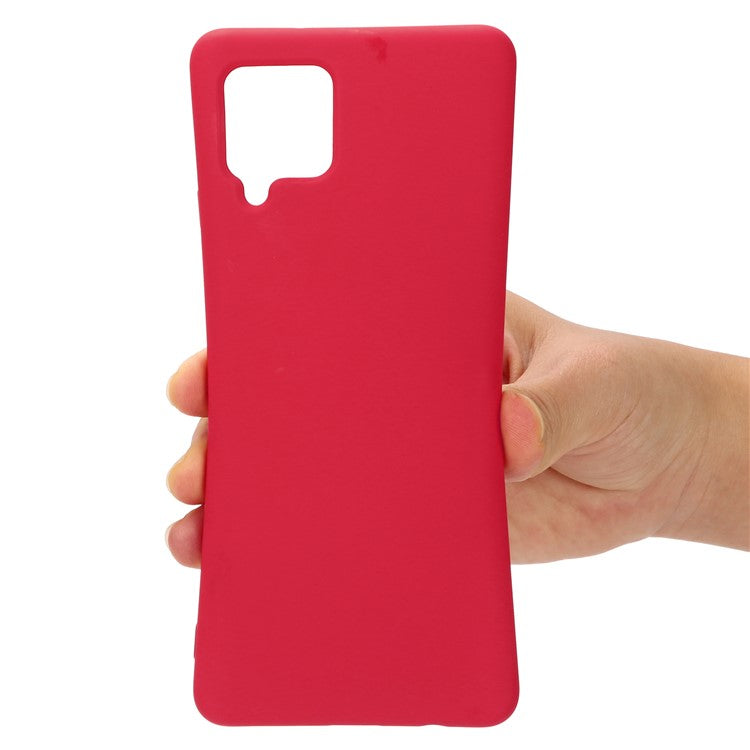 Liquid Silicone Silky-Soft Touch Full Body Protection Shockproof Case Cover with Strap for Samsung Galaxy M32 (Global Version) - Red