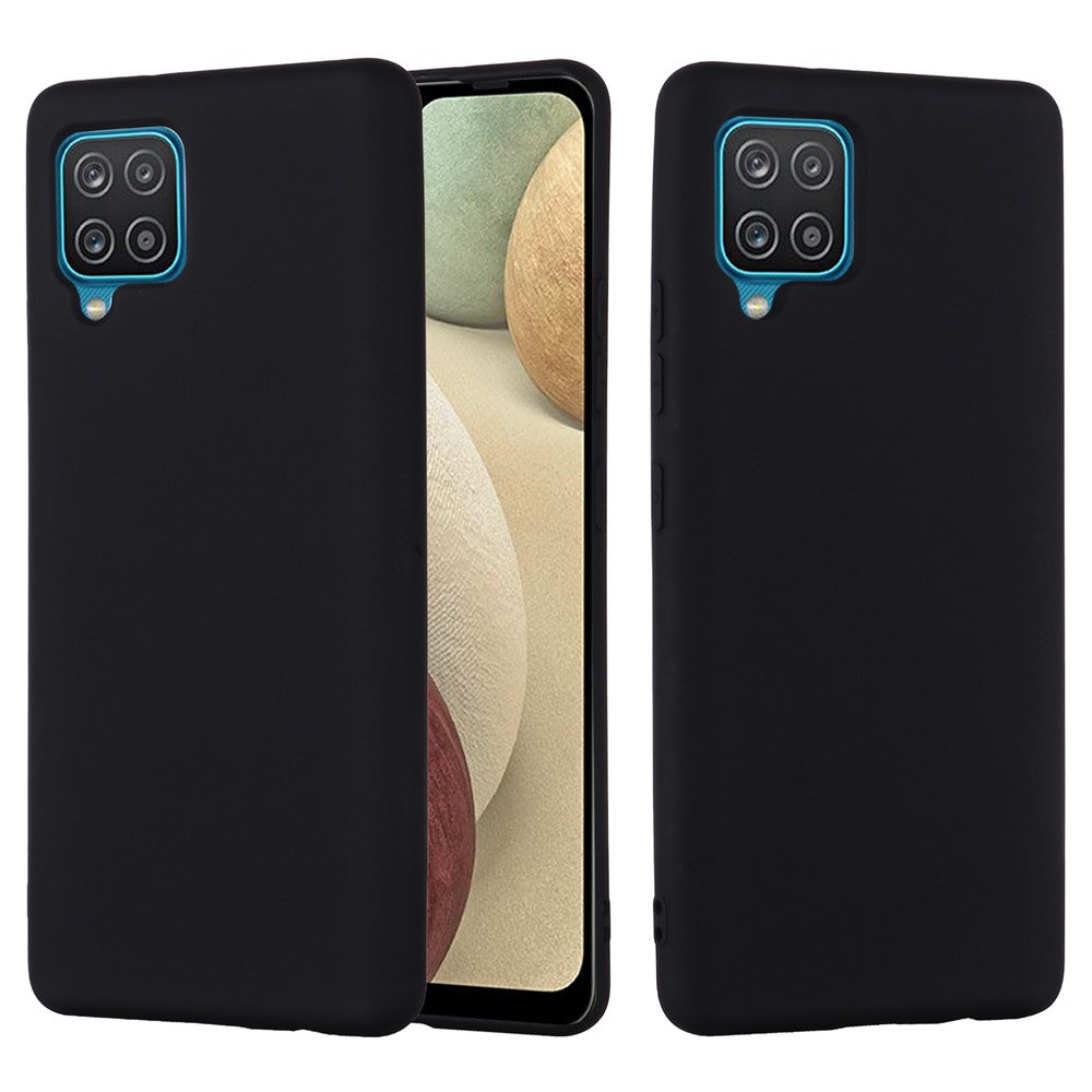 Liquid Silicone Silky-Soft Touch Full Body Protection Shockproof Case Cover with Strap for Samsung Galaxy M32 (Global Version) - Black