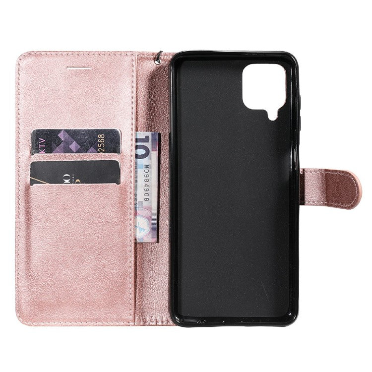 KT Leather Series-2 Full Protective Anti-drop Leather Cover Case Wallet for Samsung Galaxy A12 - Rose Gold