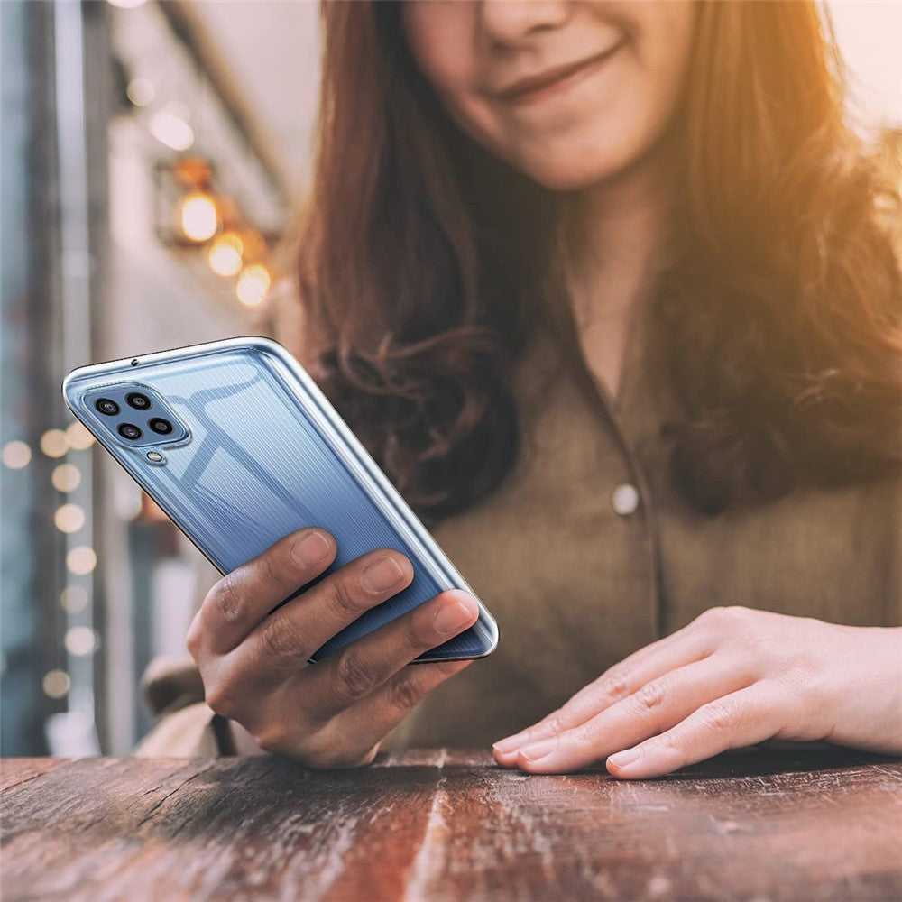 Soft TPU Bumper Shockproof Cases with Tempered Glass Screen Protector for Samsung Galaxy M32 (Global Version)