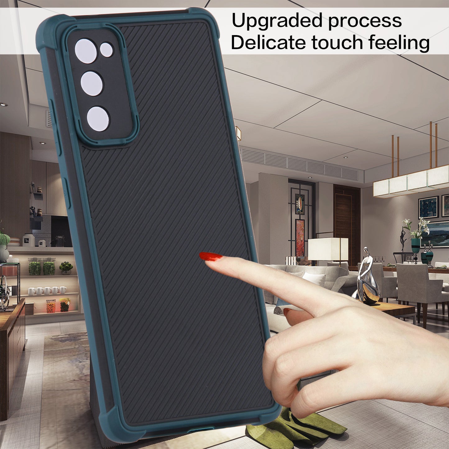 All-Inclusive Drop-Proof Dual-Color PVC + TPU Hybrid Phone Cover Case for Samsung Galaxy S20 FE 2022/S20 FE 4G/S20 FE 5G/S20 Lite - Green