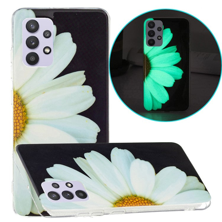 IMD Noctilucent Pattern Phone Case Anti Scratch TPU Shell for Samsung Galaxy A32 5G/M32 5G - Daisy