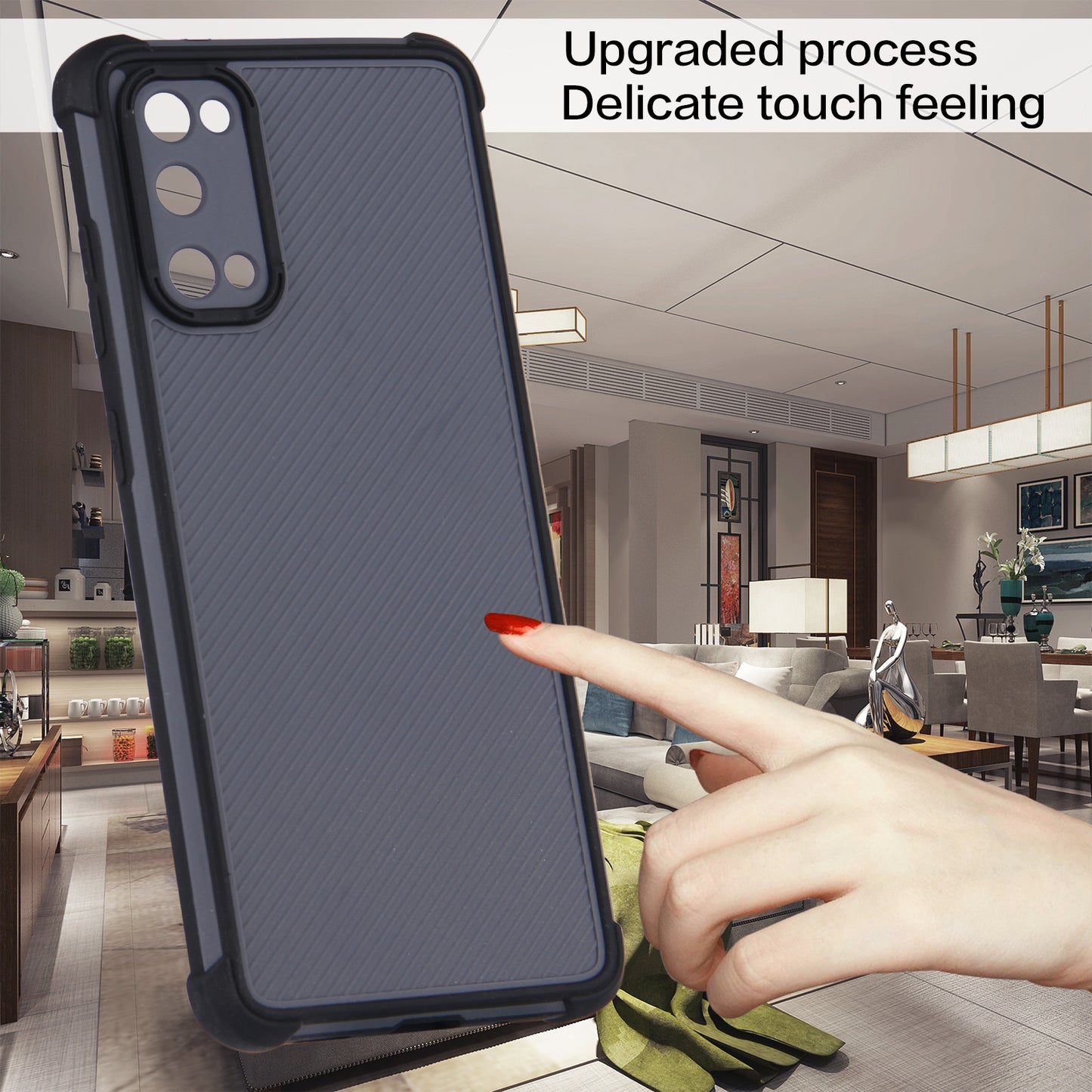 Dual-Color Heavy Duty Defender Shockproof PVC + TPU Hybrid Drop Protective Cover for Samsung Galaxy S20 4G/S20 5G - Black