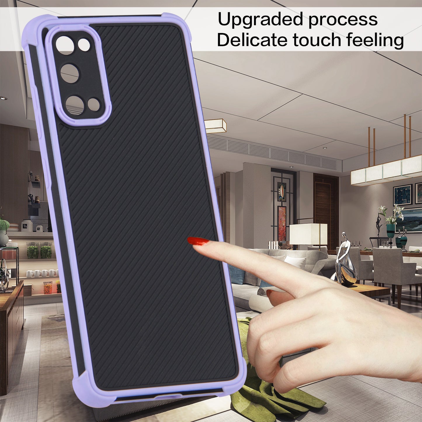 Dual-Color Heavy Duty Defender Shockproof PVC + TPU Hybrid Drop Protective Cover for Samsung Galaxy S20 4G/S20 5G - Purple