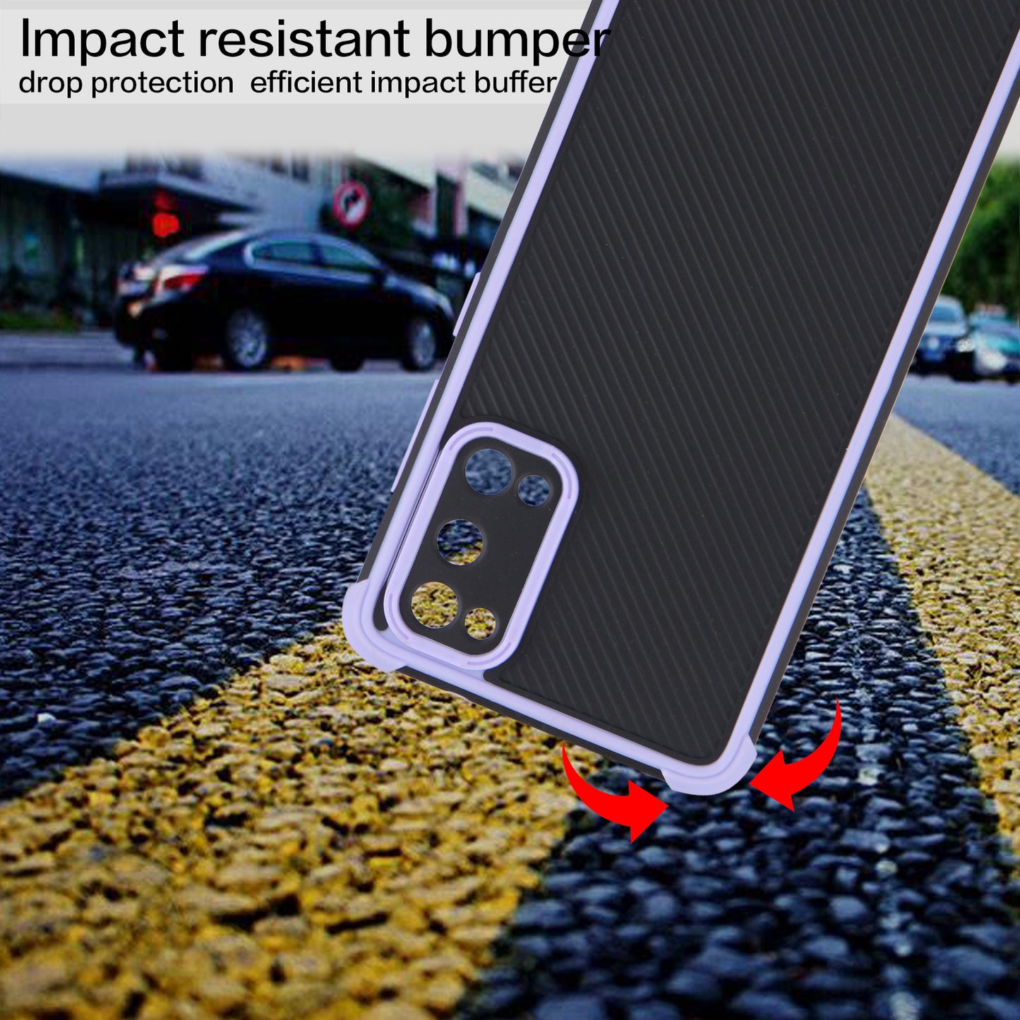 Dual-Color Heavy Duty Defender Shockproof PVC + TPU Hybrid Drop Protective Cover for Samsung Galaxy S20 4G/S20 5G - Purple