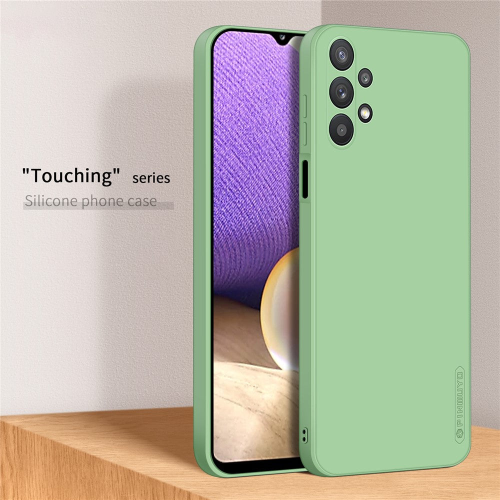 PINWUYO Precise Cut-Out Scratch-Resistant Soft Silicone Cell Phone Cover Case for Samsung Galaxy A32 5G / M32 5G - Green