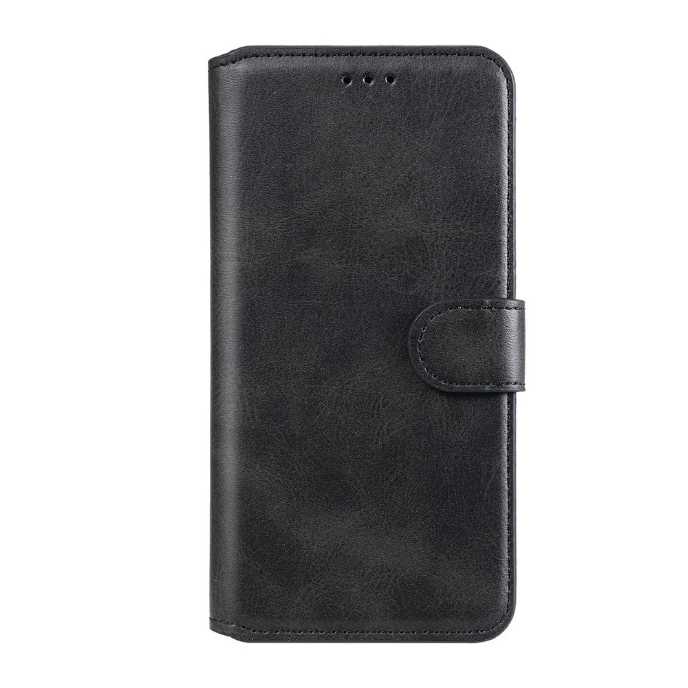 Classic Style Book-Style Flip Wallet Stand Design Leather Phone Case for Samsung Galaxy M32 (Global Version) - Black
