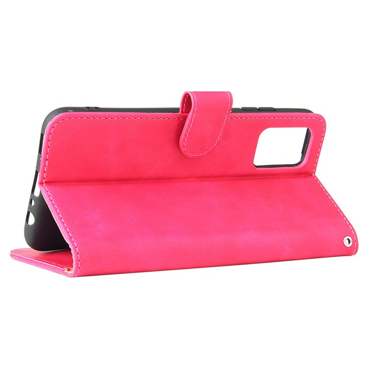 Skin-Touch PU Leather Flip Folio Cover with Stand for Samsung Galaxy A03s (166.5 X 75.98 X 9.14mm) - Rose