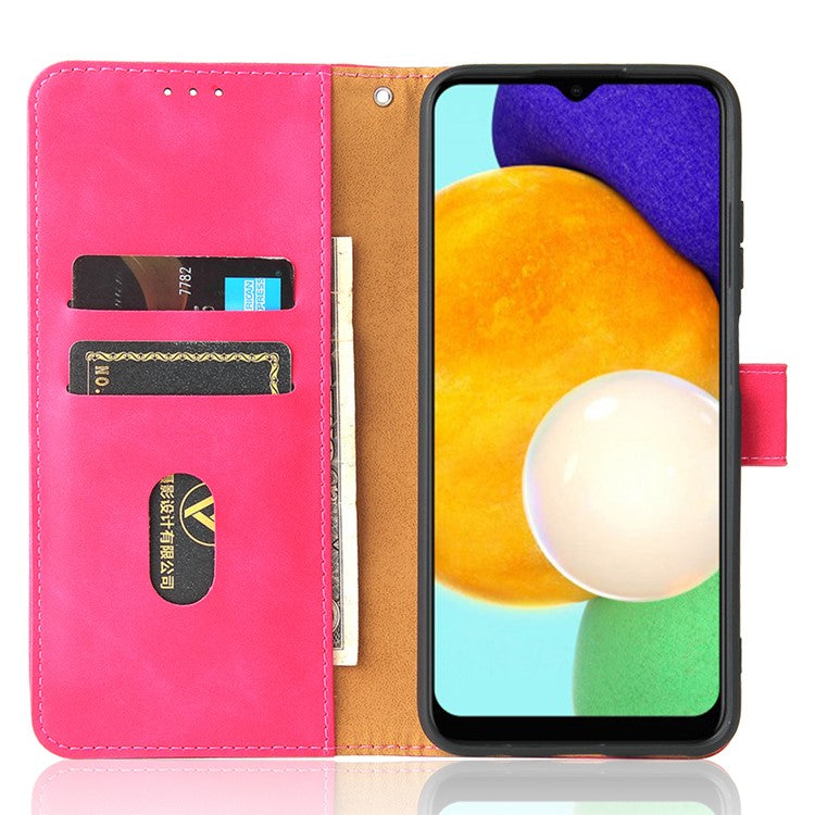 Skin-Touch PU Leather Flip Folio Cover with Stand for Samsung Galaxy A03s (166.5 X 75.98 X 9.14mm) - Rose