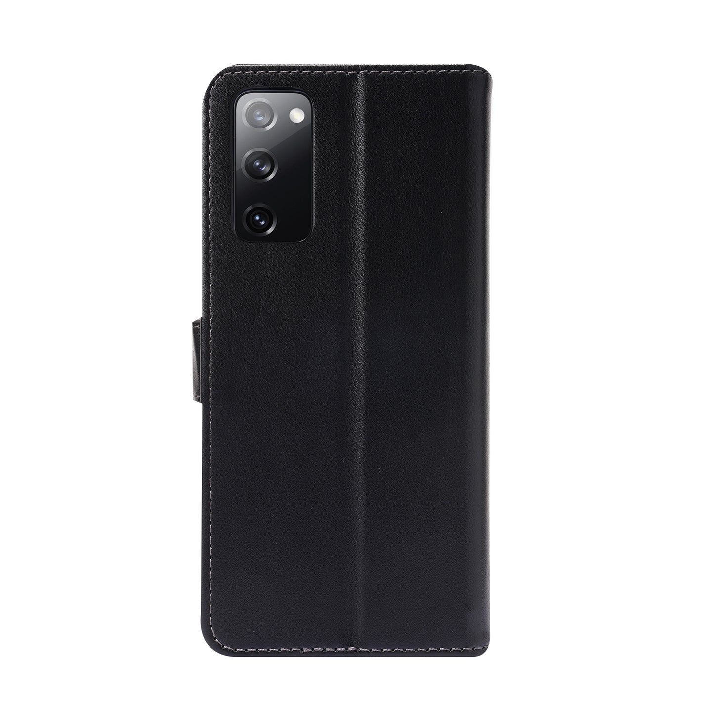 Magnetic Clasp Wallet Stand Splicing PU Leather Case Shell for Samsung Galaxy S20 FE 2022/S20 FE 4G/S20 FE 5G/S20 Lite - Black